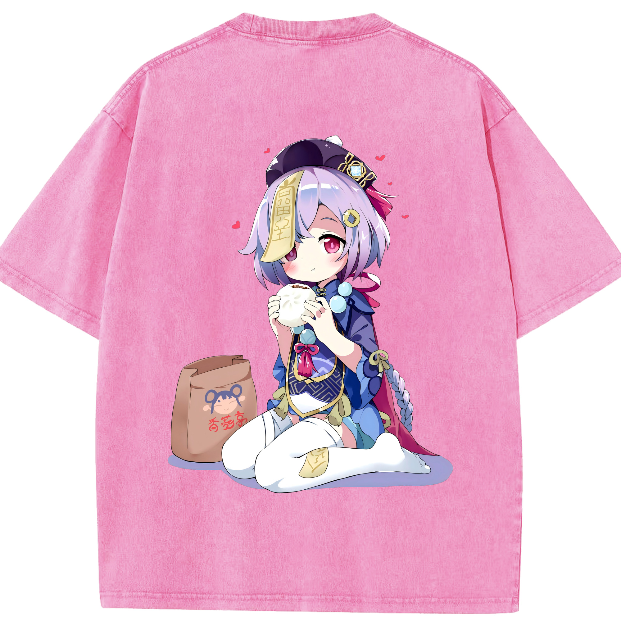 げんし神 七七 なな  genshin Nana 綿100% ヴィンテージ風 半袖Tシャツ（背面プリント）